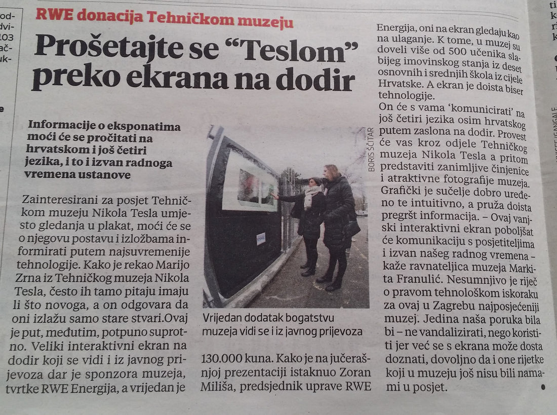 The Zagreb Technical Museum got an interactive screen