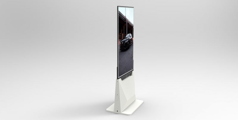 Transparent display with floor stand