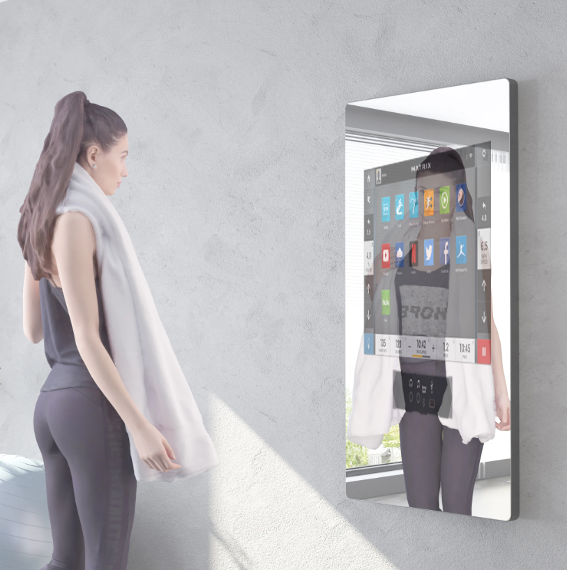 Mirror with interactive touch screen