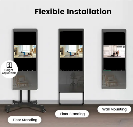 Mirror with interactive touch screen