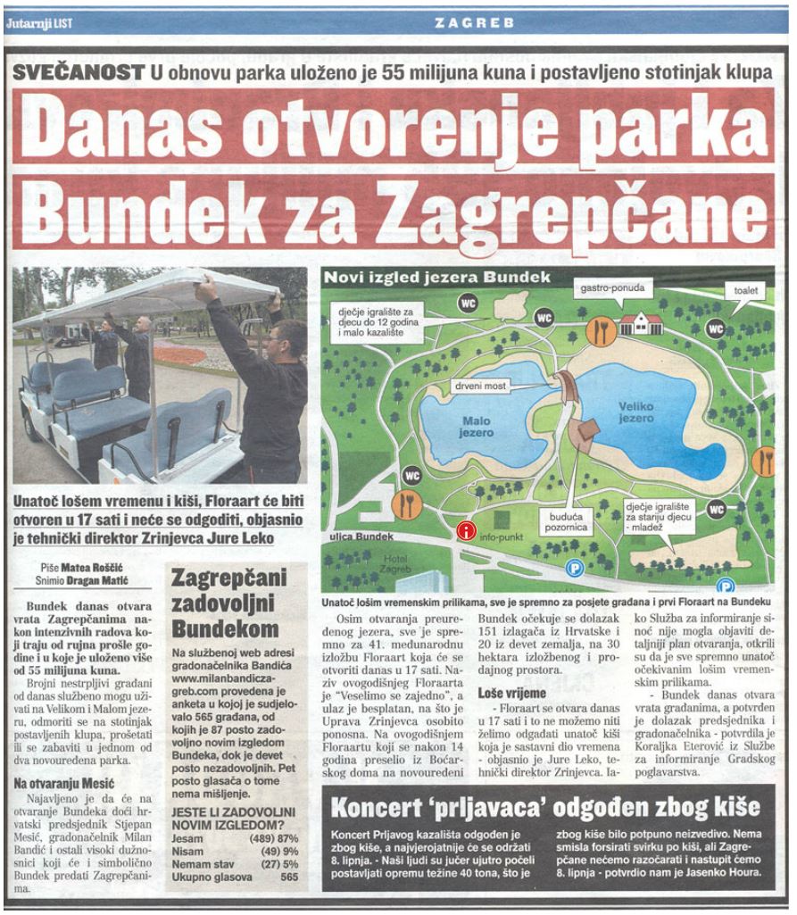 Today the Bundek park is opening for the people of Zagreb