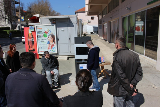 Info kiosk with touch screen in the City of Knin