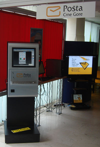 Info kiosk in the post office of Montenegro