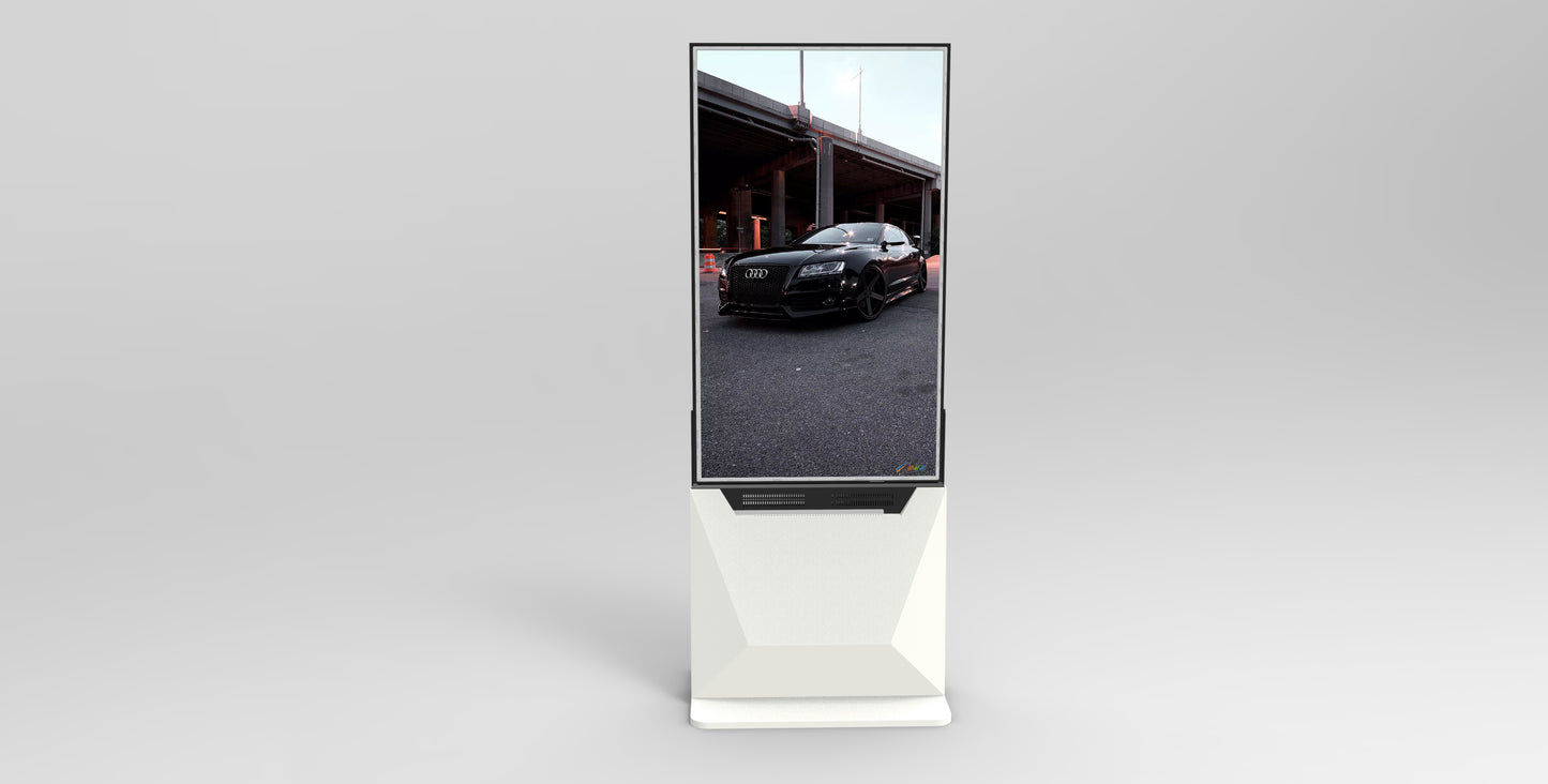Transparent display with floor stand