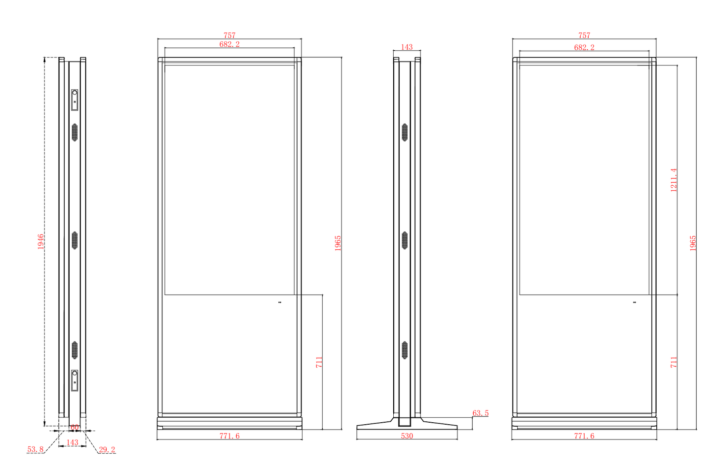 Double-sided touch for indoor use