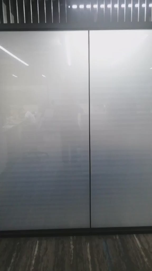 video of Polymer Dispersed Liquid Crystal or  SPD (Suspended Particle Device).