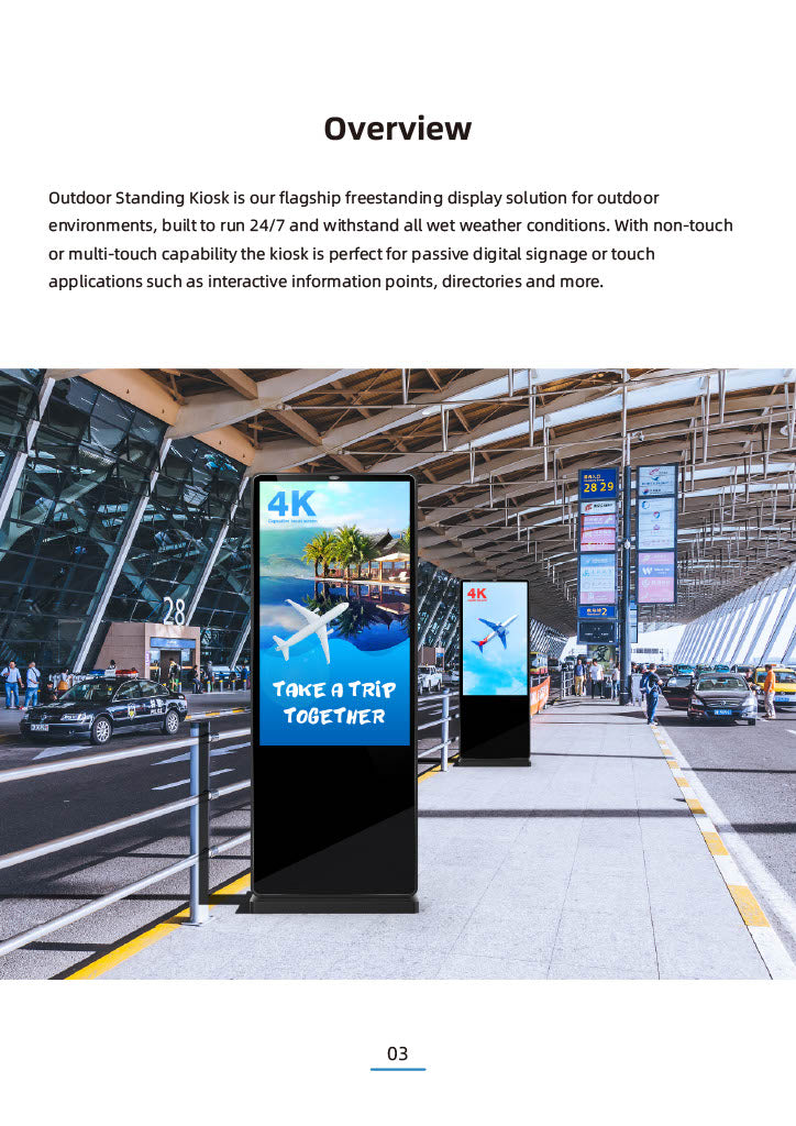 Overview of info kiosk outdoor 